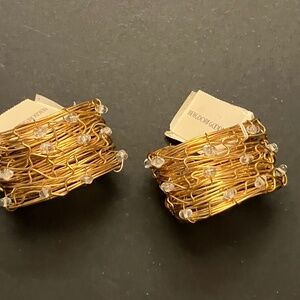 Bergdorf Goodman Gold-toned Jeweled Napkin Rings. Set of 2. Tags Attached.